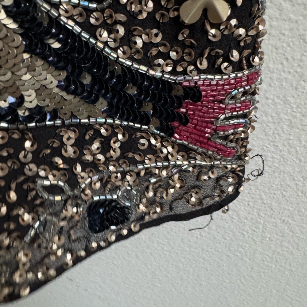 Topshop Bird Embellished Minidress Sequin Beaded Party Event Dress size 4 US - Picture 7 of 11